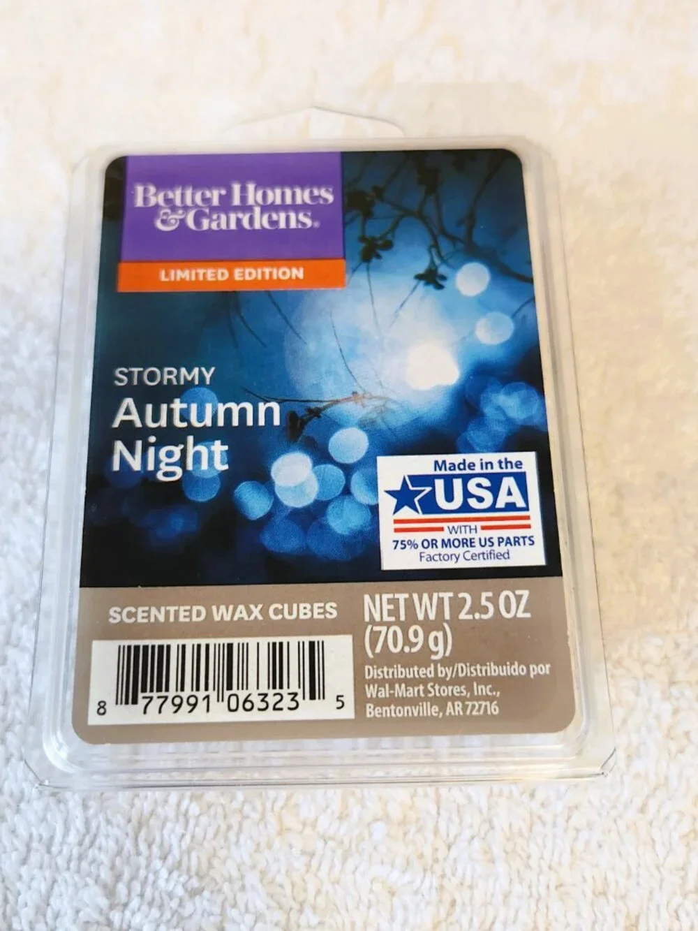 Better Homes & Gardens Stormy Autumn Night Wax Melts Cubes Limited Ed. Lot of 5